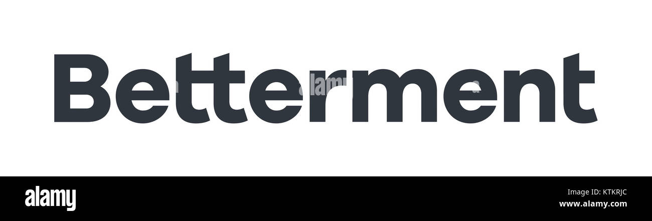 Betterment è una società finanziaria nota per i suoi servizi di investimento e gestione patrimoniale. Il marchio di parole dell'azienda, mostrato in colore RGB, rappresenta l'identità del marchio e la rappresentazione visiva nel settore finanziario. Foto Stock
