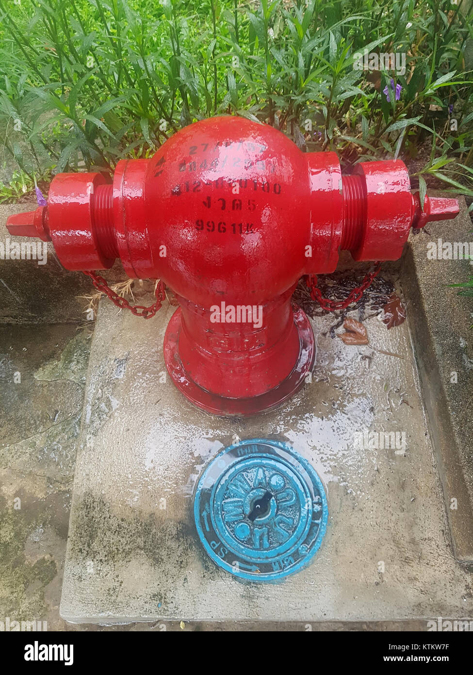 Fotografia scattata il 13 maggio 2017, che cattura la pioggia estiva a Bangkok, Thailandia, mostrando la stagione dei monsoni e il paesaggio urbano della città durante le piogge. Foto Stock