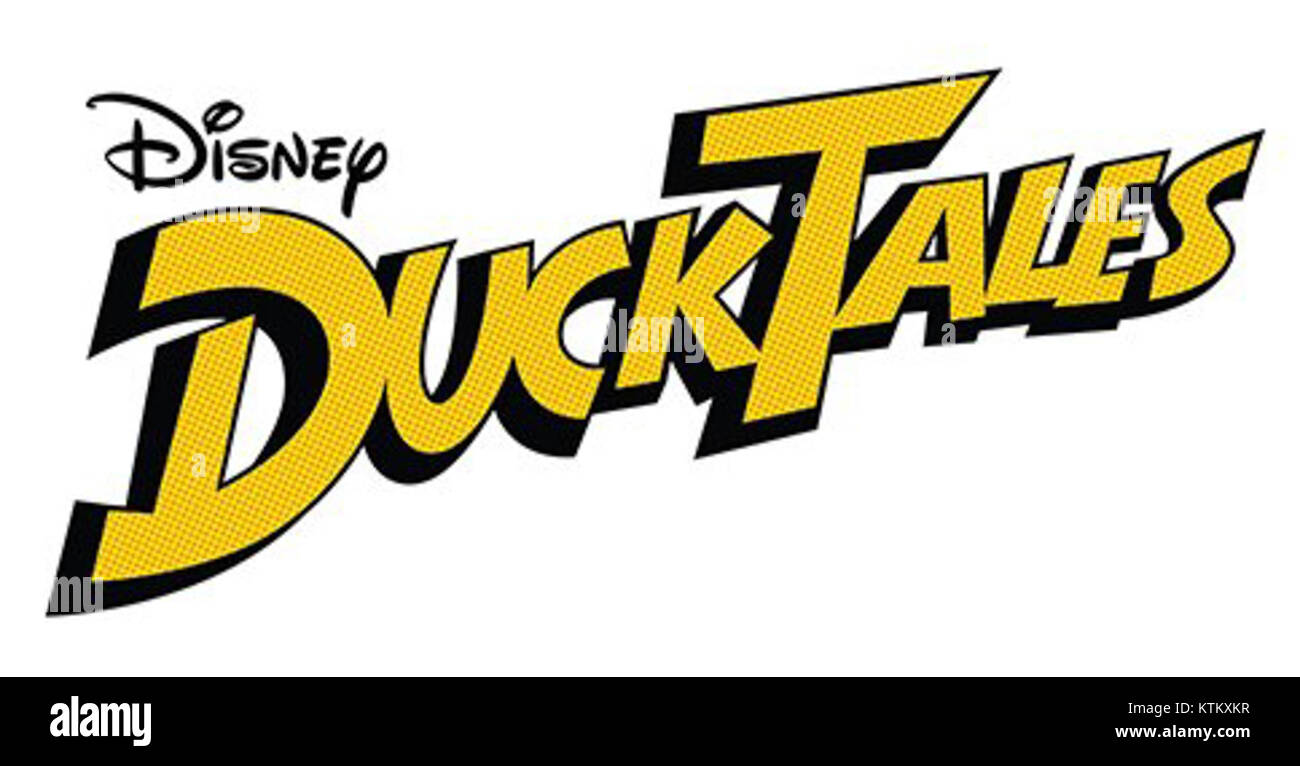 Il logo "DuckTales" del 2017, che rappresenta la rinascita della serie animata classica con Scrooge McDuck e i suoi nipoti in nuove avventure. Foto Stock