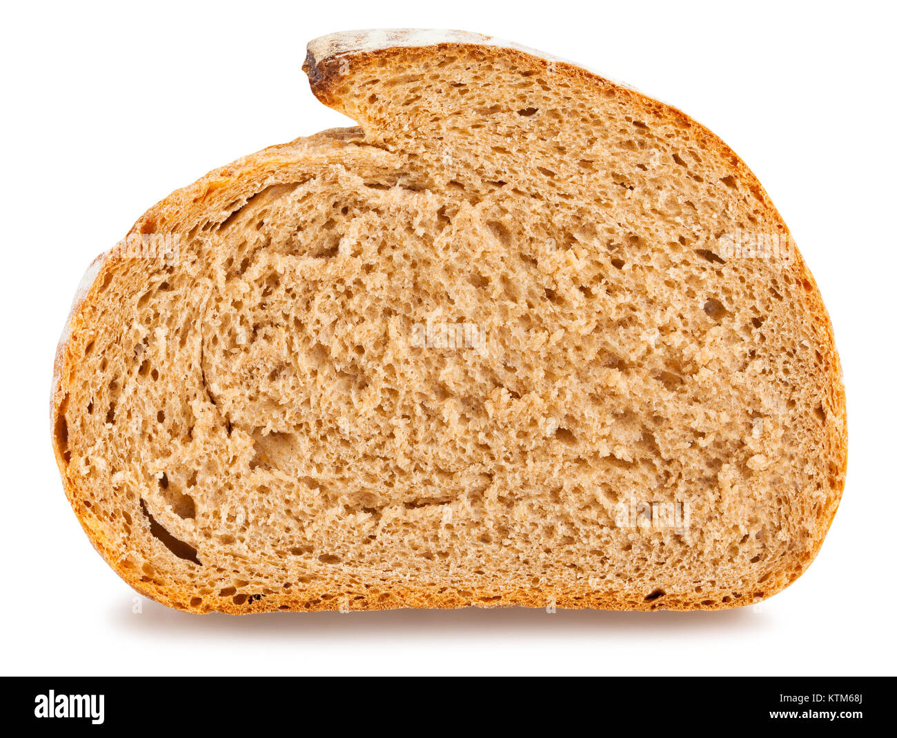 Fette di pane marrone percorso isolato Foto Stock