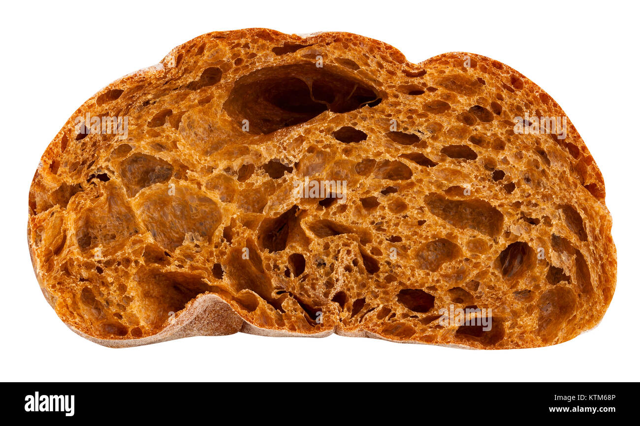 Fette di pane marrone percorso isolato Foto Stock