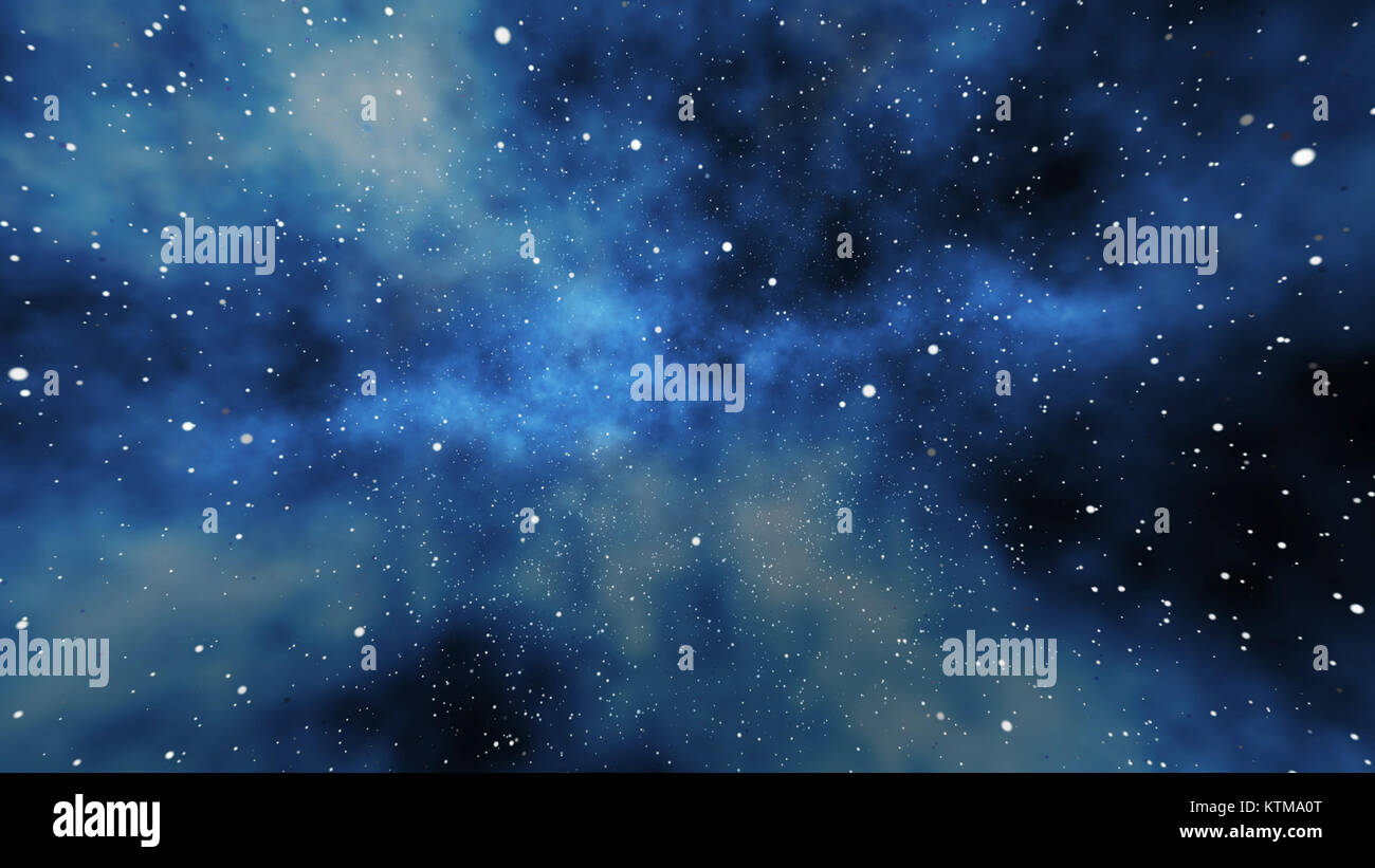 Un gigantesco 3d illustrazione di un latteo-modo gelaxy pieno di stelle comete,pianeti, meteore, nell'enorme universo in espansione come risultato del big bang in Foto Stock