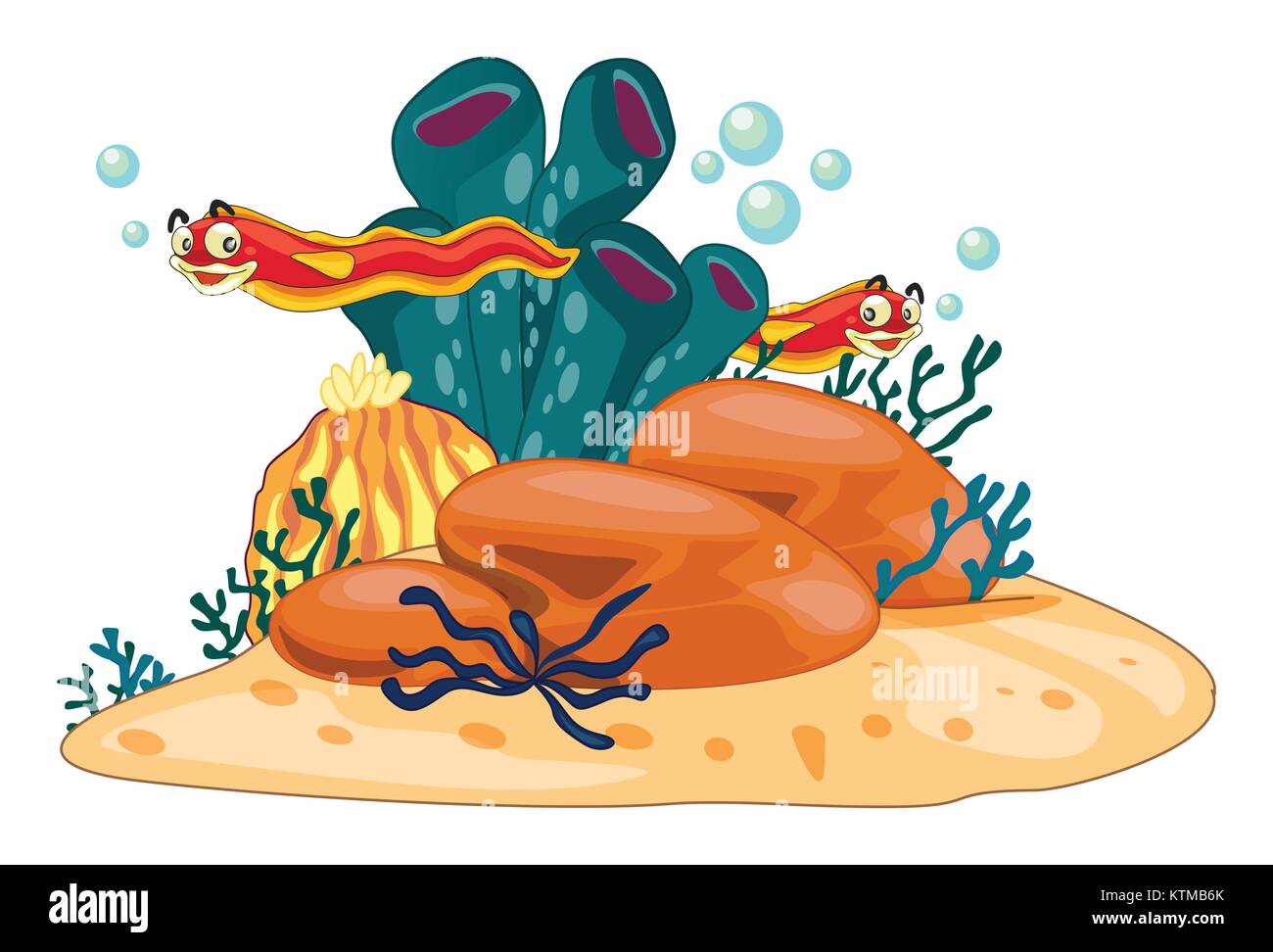 Illustrazione della scena subacquea Illustrazione Vettoriale