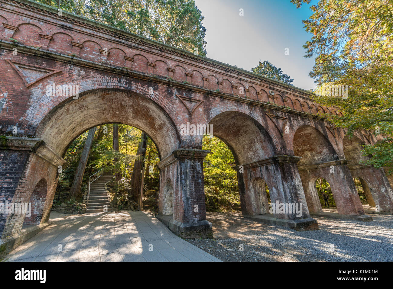 Biwako Sosui canal per via navigabile come passa lungo Nanzen-ji. Costruito nel 1890 tra il Lago Biwa e Kyoto City. Si corre a Keage a Higashiyama ward Foto Stock