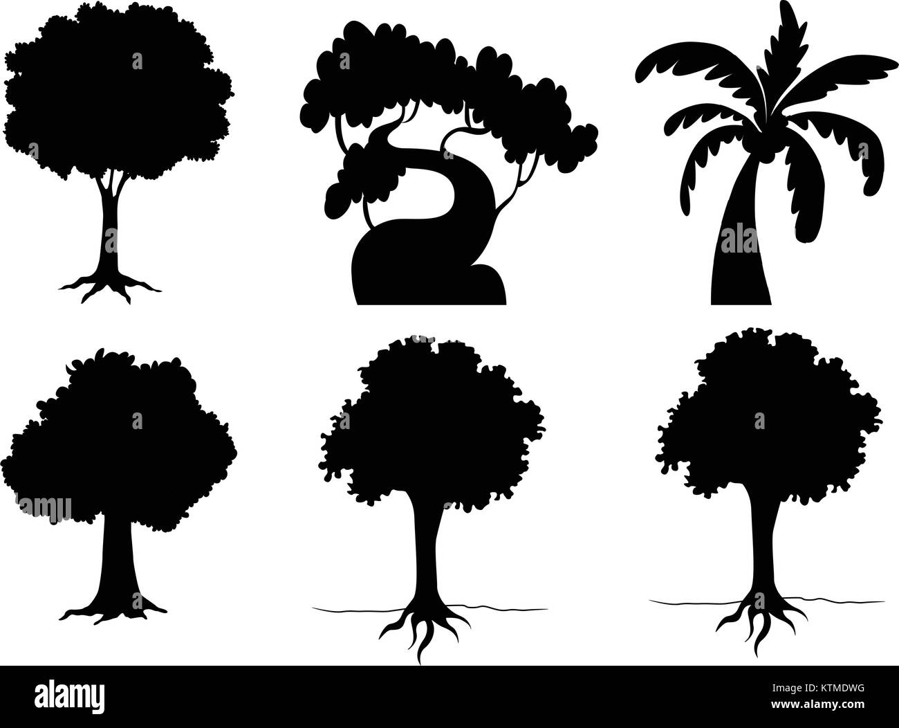 Illustrazione della struttura ad albero e pianta sagome Immagine e