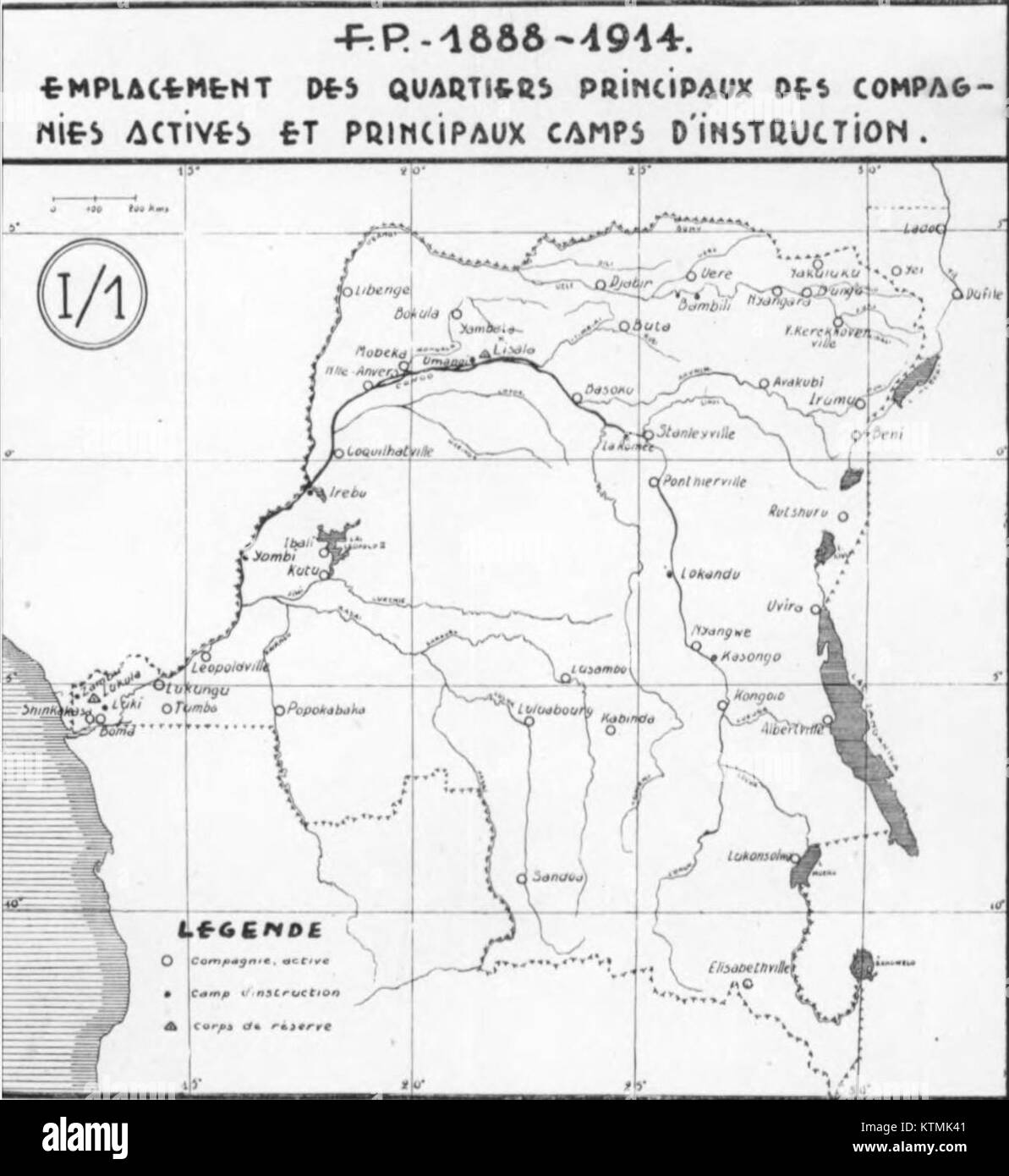 La Force Publique fu una forza militare e di polizia nello Stato libero del Congo dal 1888 al 1914, responsabile dell'applicazione del dominio coloniale. Foto Stock