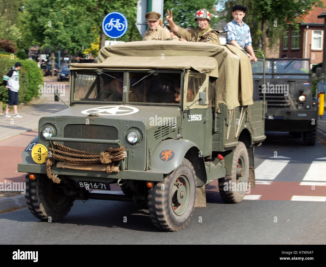 Fotografia di un camion Bedford MWD con cassone GS, scattata alla testa di ponte nel 2011, che mostra il design e le condizioni del veicolo. Foto Stock