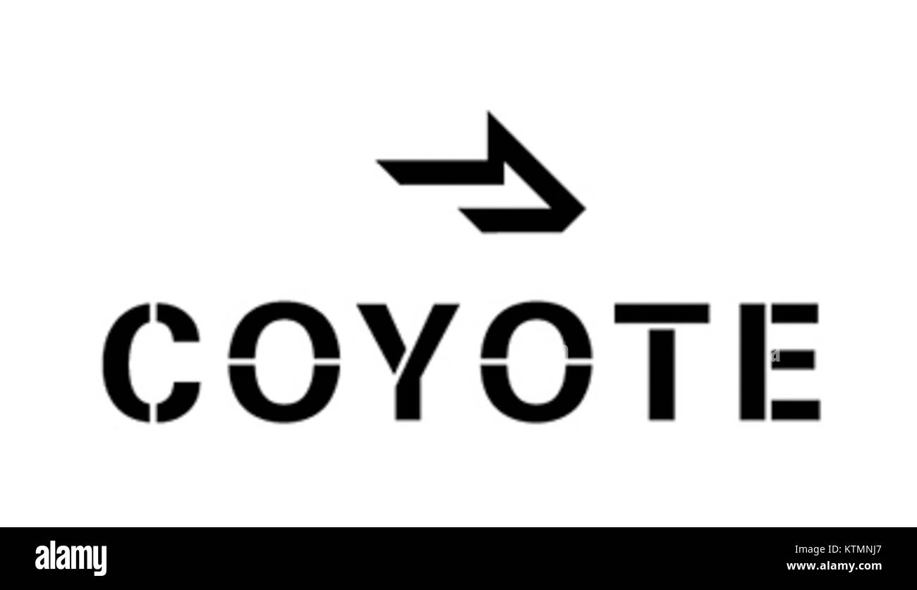 Coyote Logistics è un'azienda di logistica specializzata nella gestione della catena di approvvigionamento e nei servizi di trasporto. L'azienda è nota per le sue soluzioni innovative e l'identità del marchio nel settore della logistica. Foto Stock