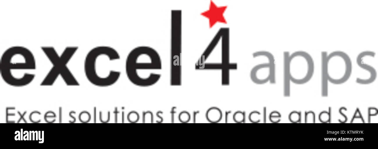Excel4apps fornisce soluzioni di analisi e reportistica aziendale. Il logo rappresenta il marchio dell'azienda, specializzato in approfondimenti basati sui dati e integrazione con vari software aziendali. Foto Stock