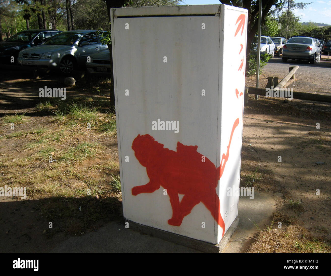 *Attenzione alla scimmia rossa* è un film thriller, incentrato su una serie di eventi misteriosi che coinvolgono una scimmia rossa. Il film si addentra in una narrazione mozzafiato e in un'intensa drammatica. Foto Stock