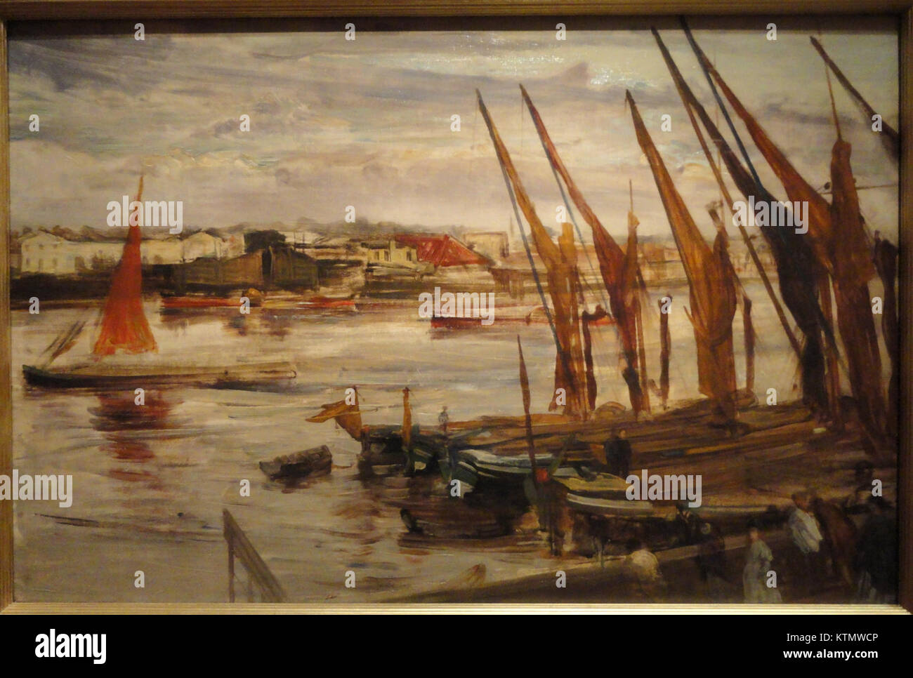 Battersea Reach di James McNeill Whistler è un rinomato dipinto del XIX secolo che cattura il paesaggio del Tamigi a Londra. Mostra lo stile iconico di Whistler di catturare scene d'acqua. Foto Stock