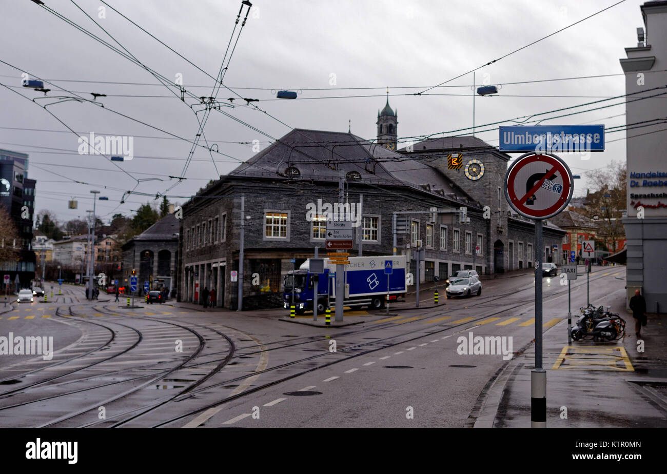 Banhof Zurigo Enge stazione ferroviaria, Zurigo, Svizzera Foto Stock