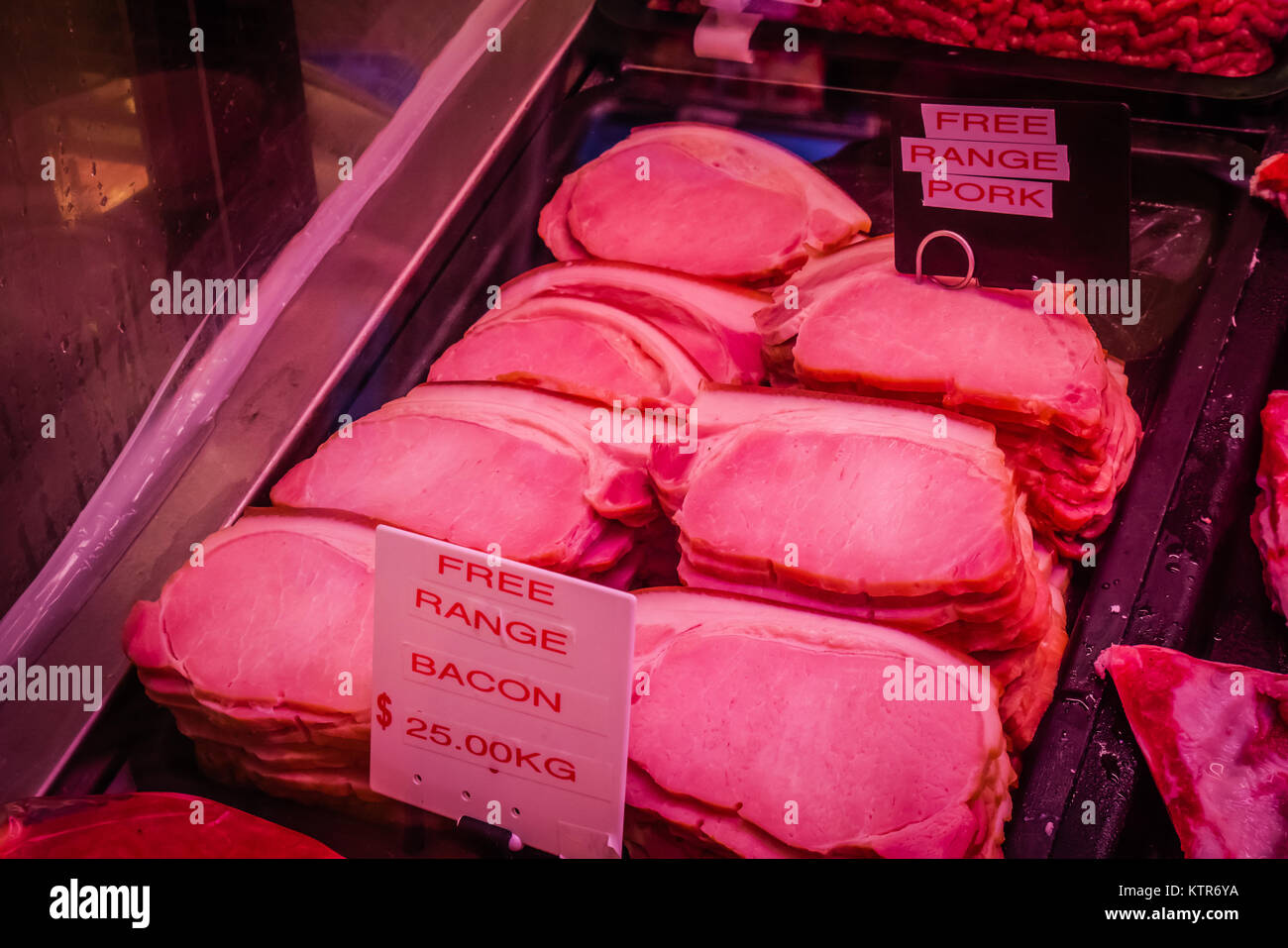 Melbourne Queen Victoria Market è il più grande mercato all'aperto in australia Foto Stock