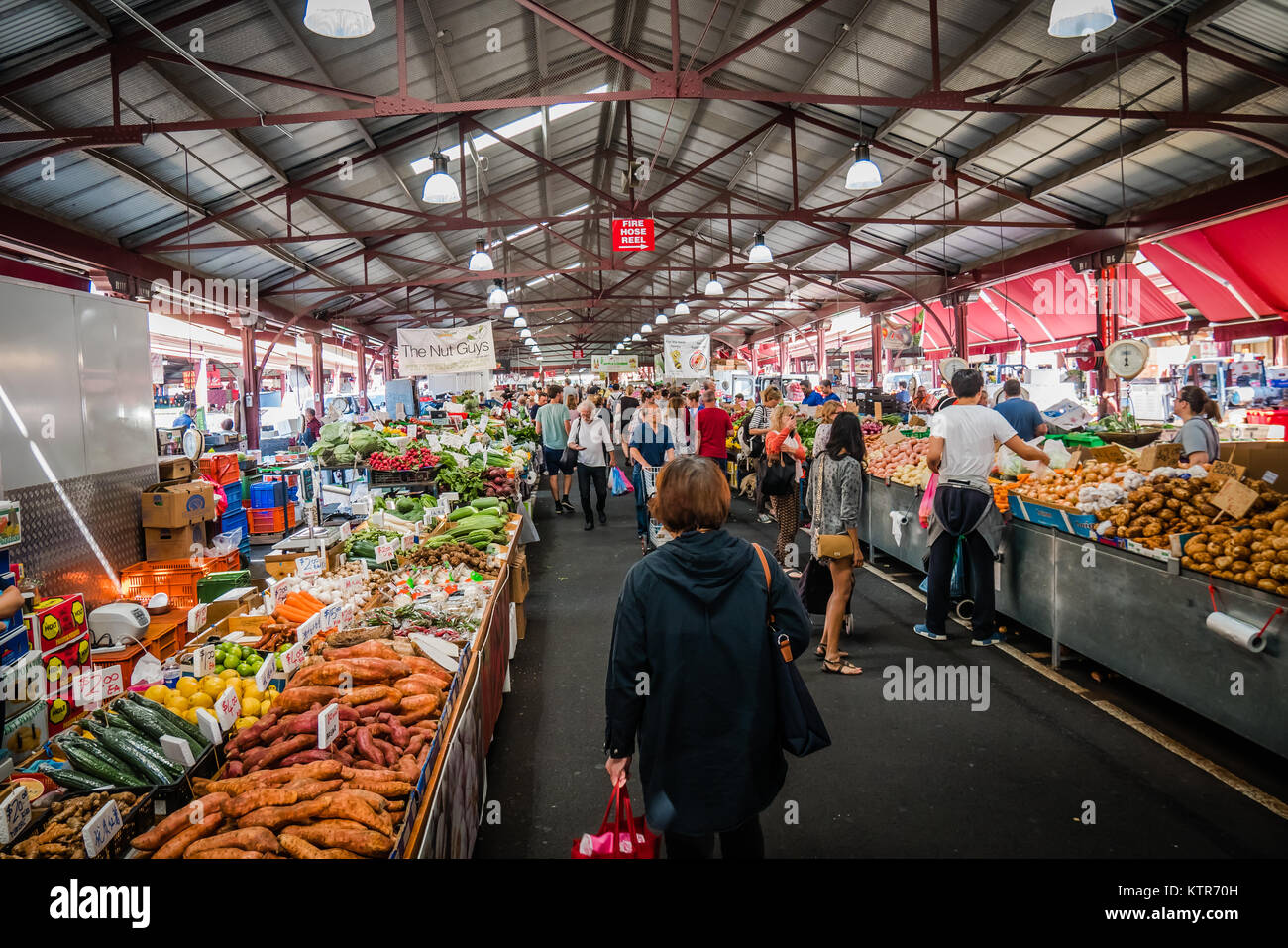 Melbourne Queen Victoria Market è il più grande mercato all'aperto in australia Foto Stock