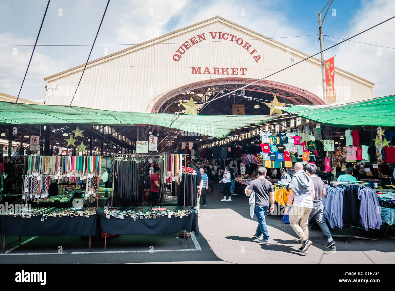 Melbourne Queen Victoria Market è il più grande mercato all'aperto in australia Foto Stock