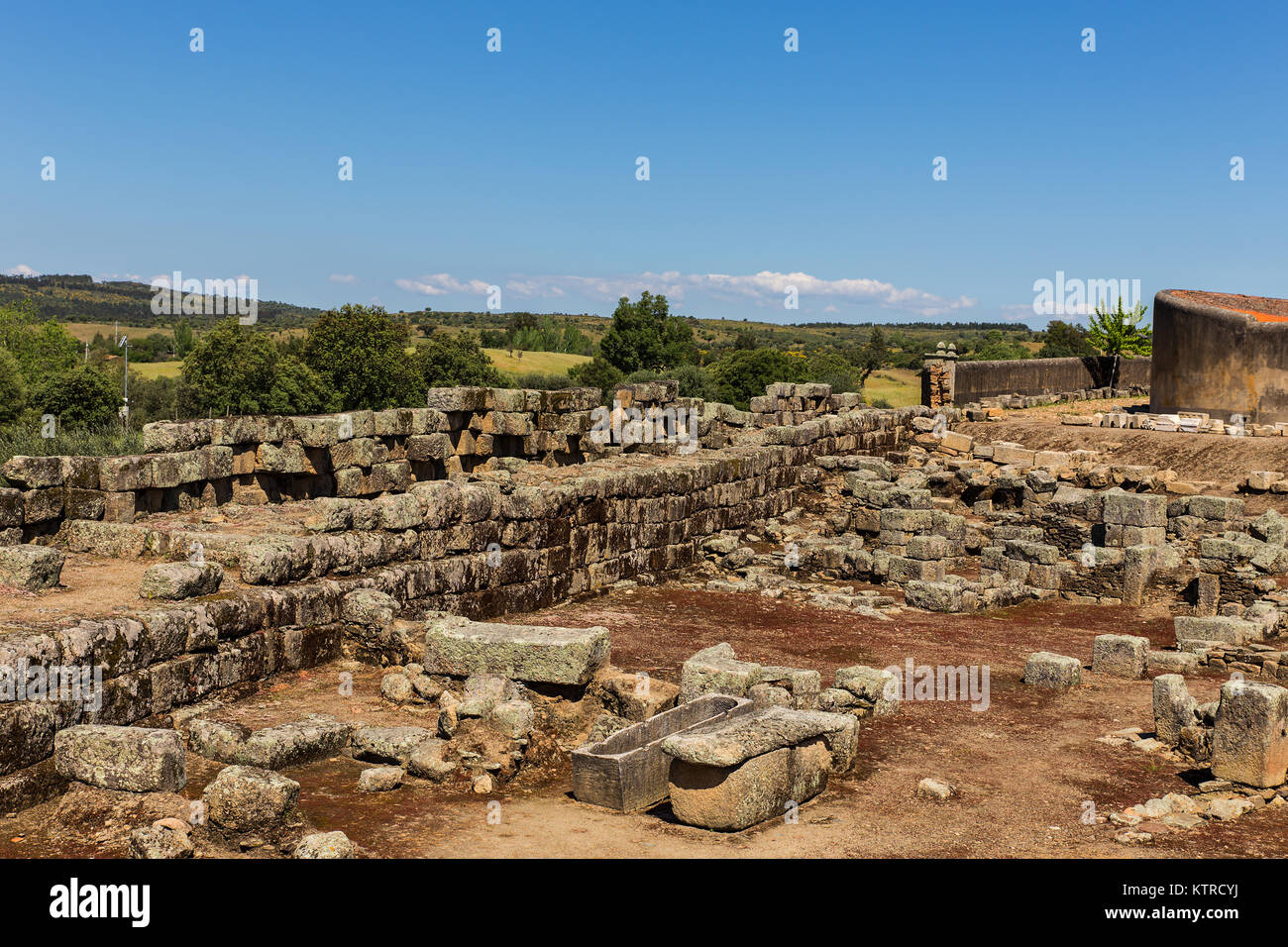 Antiche rovine archeologiche in Idanha a Velha. Il Portogallo. Foto Stock