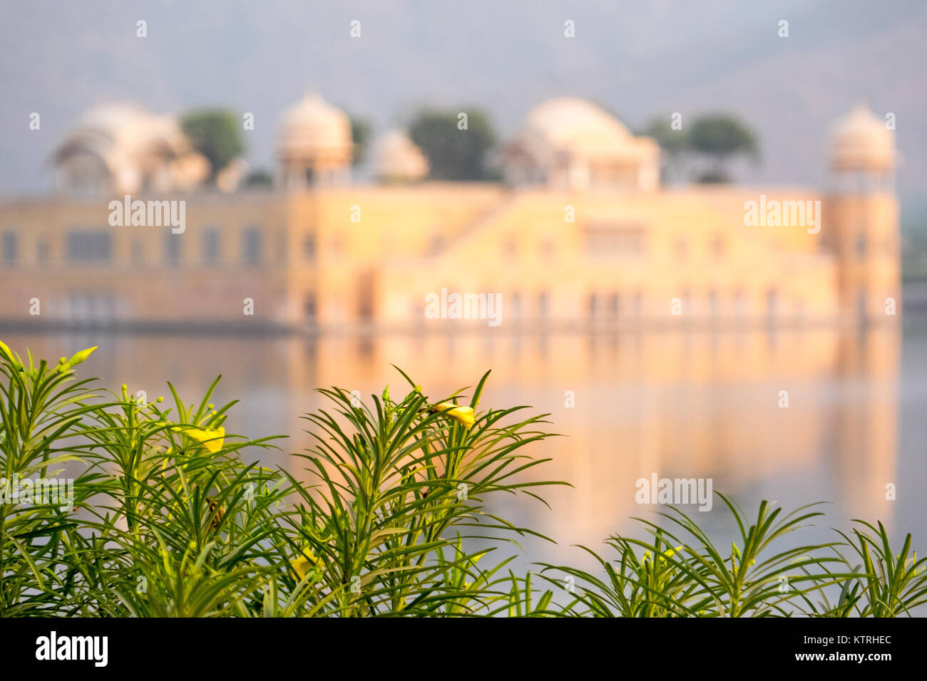 Il Palazzo di acqua o Jal Mahal, nel mezzo dell'uomo Sagar lago a Jaipur, capitale dello stato del Rajasthan, India. Foto Stock