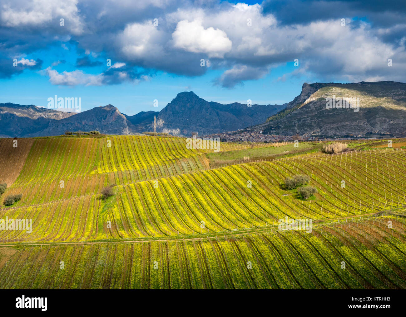 Panorama siciliano, Camporeale, Sicilia,l'Italia,12.26.2017 Foto Stock