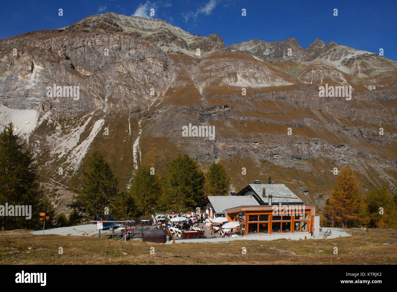 Stafelalp, Berggasthof , Zermatt, Schweiz ho Stafelalp, ristorante, Zermatt, Svizzera Foto Stock