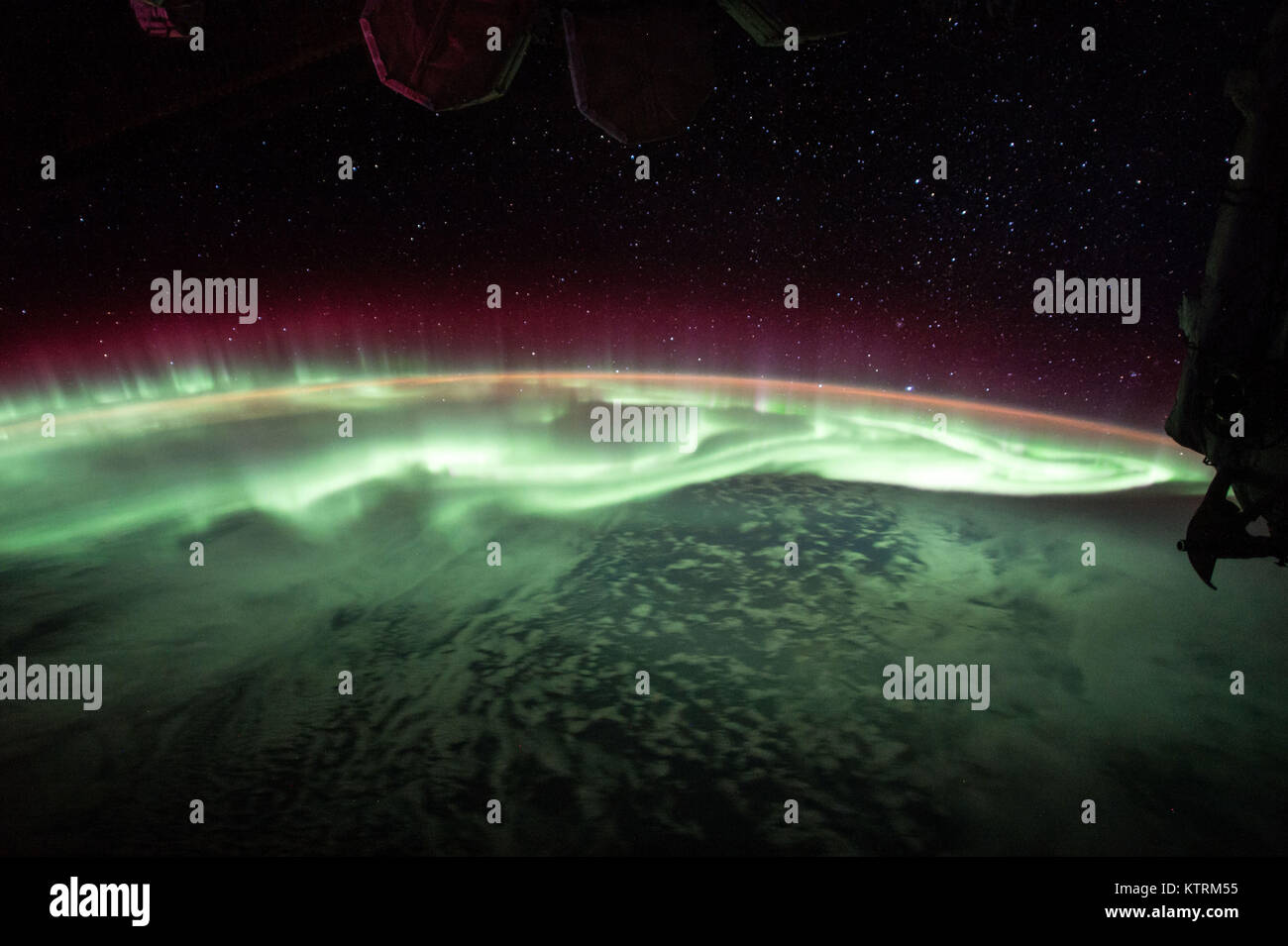 Aurora visto dalla Stazione Spaziale Internazionale Foto Stock