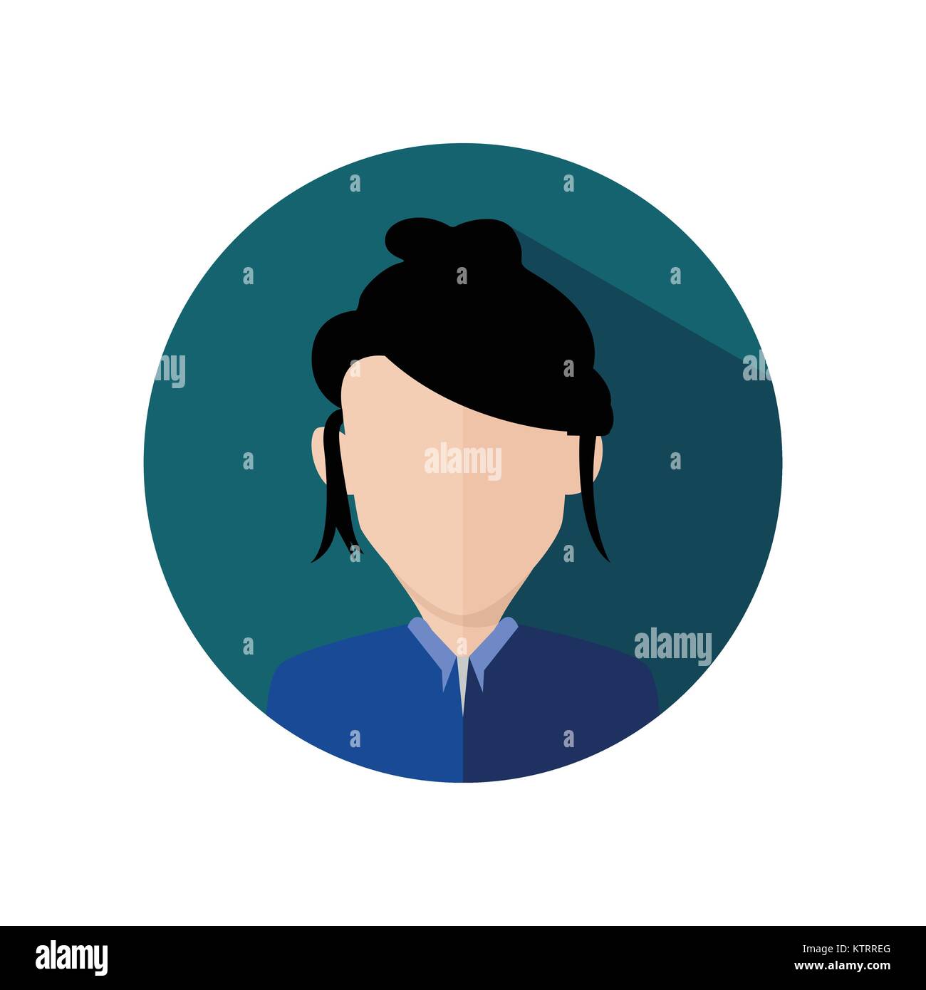 Disordinati capelli Business donne Icona circolare illustrazione vettoriale Graphic Design Illustrazione Vettoriale