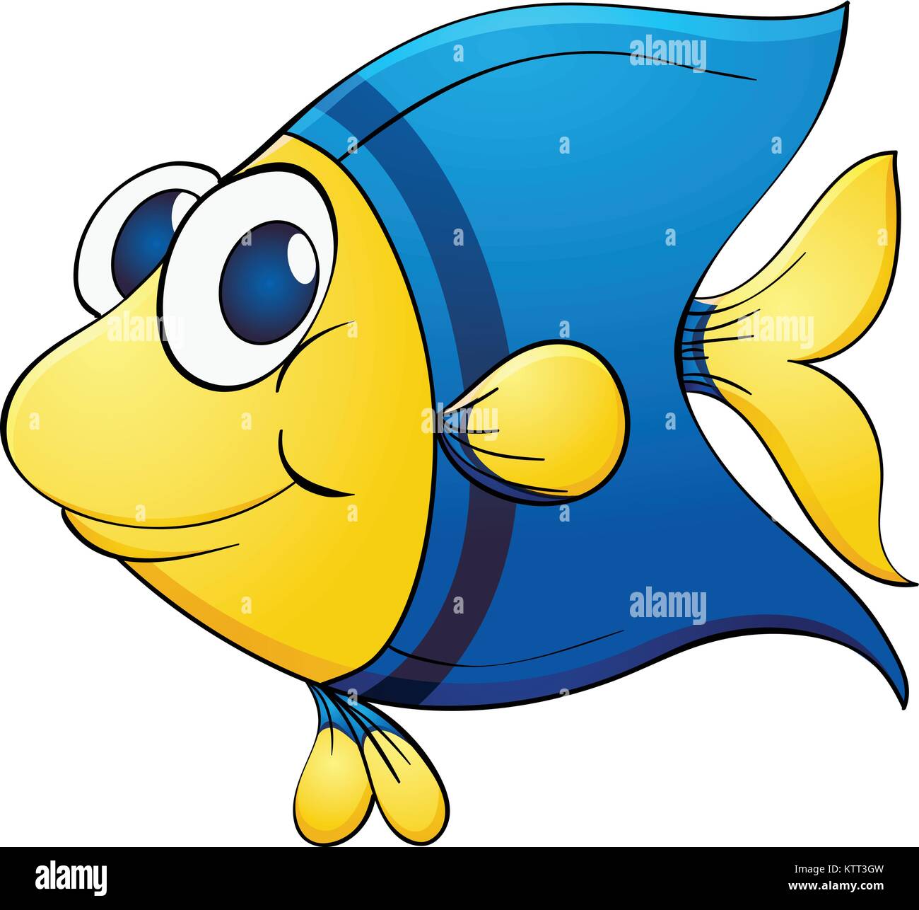 Illustrazione di un azzurro Pesce tropicale Illustrazione Vettoriale