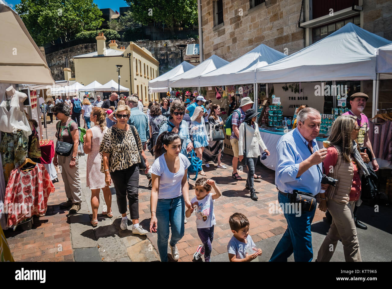Sydney le rocce weekend mercato all'aperto Foto Stock