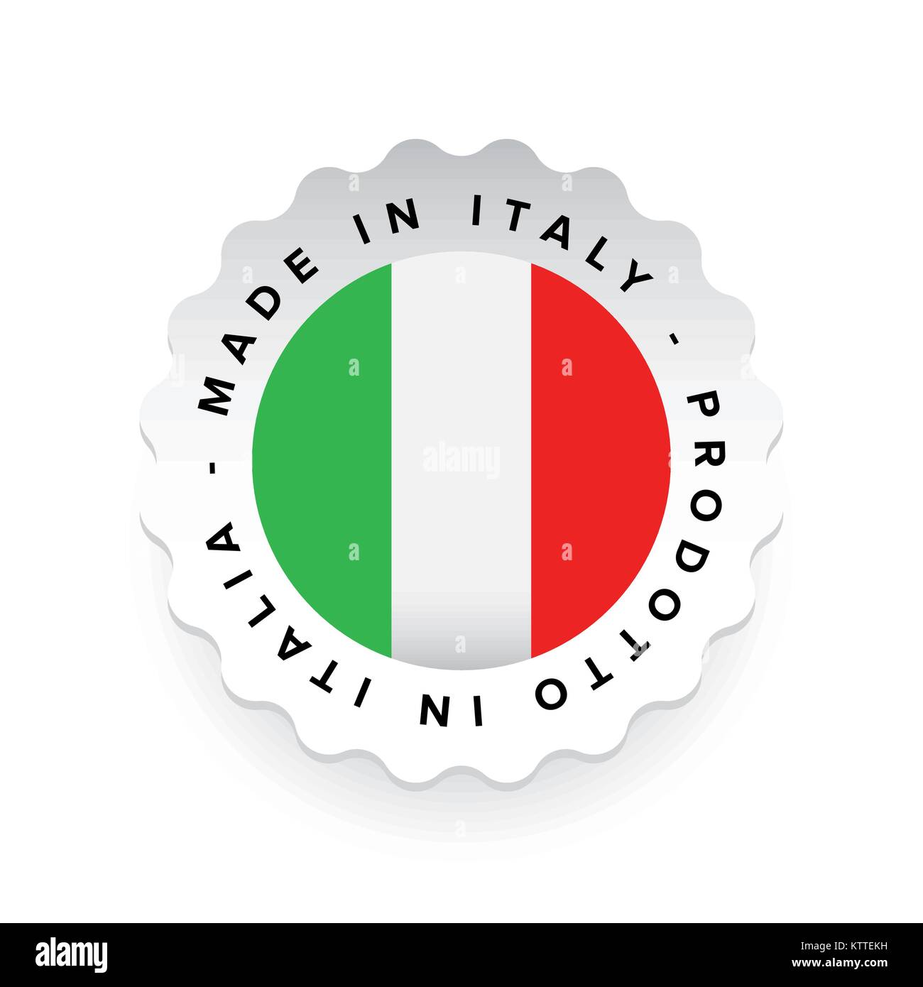 Made in Italy.sticker adesivo luminoso con bandiera italiana