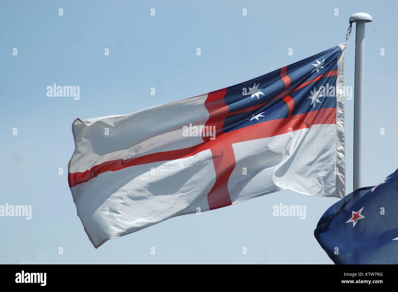 Nuova Zelanda bandiera coloniale da 1840s, ora di solito volato sul Waitangi Day Foto Stock