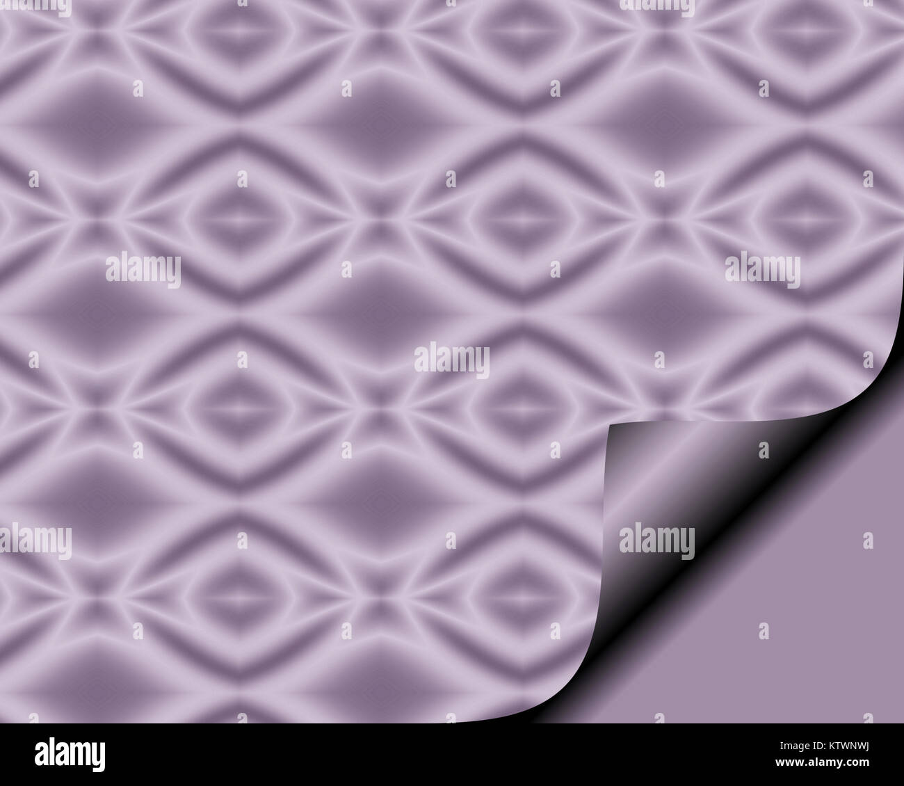 Abstract carta con pagina arricciata in morbide tonalità lilla con diamante modello a stella Foto Stock