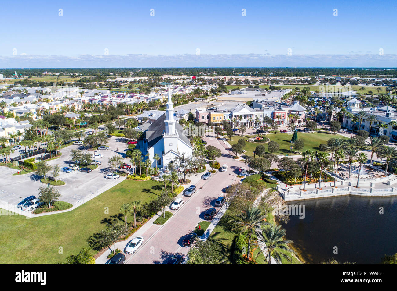 Florida,FL Sud,Port St. Lucie,tradizione,comunita' pianificata,vista aerea dall'alto dall'alto dell'uccello sopra,Municipio,i visitatori viaggiano tour turistico Foto Stock