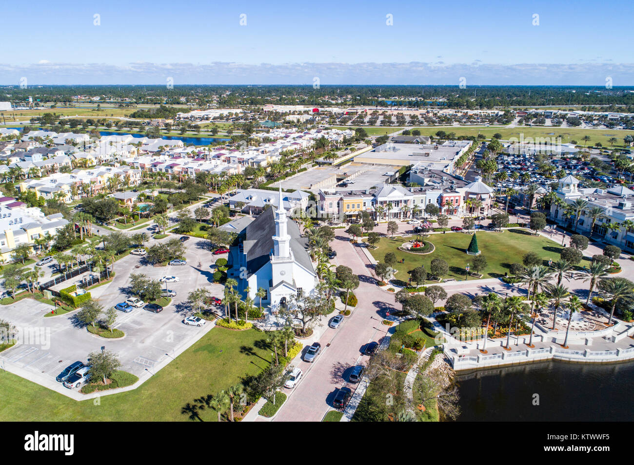 Florida,FL Sud,Port St. Lucie,tradizione,comunita' pianificata,vista aerea dall'alto dall'alto dell'uccello sopra,Municipio,i visitatori viaggiano tour turistico Foto Stock