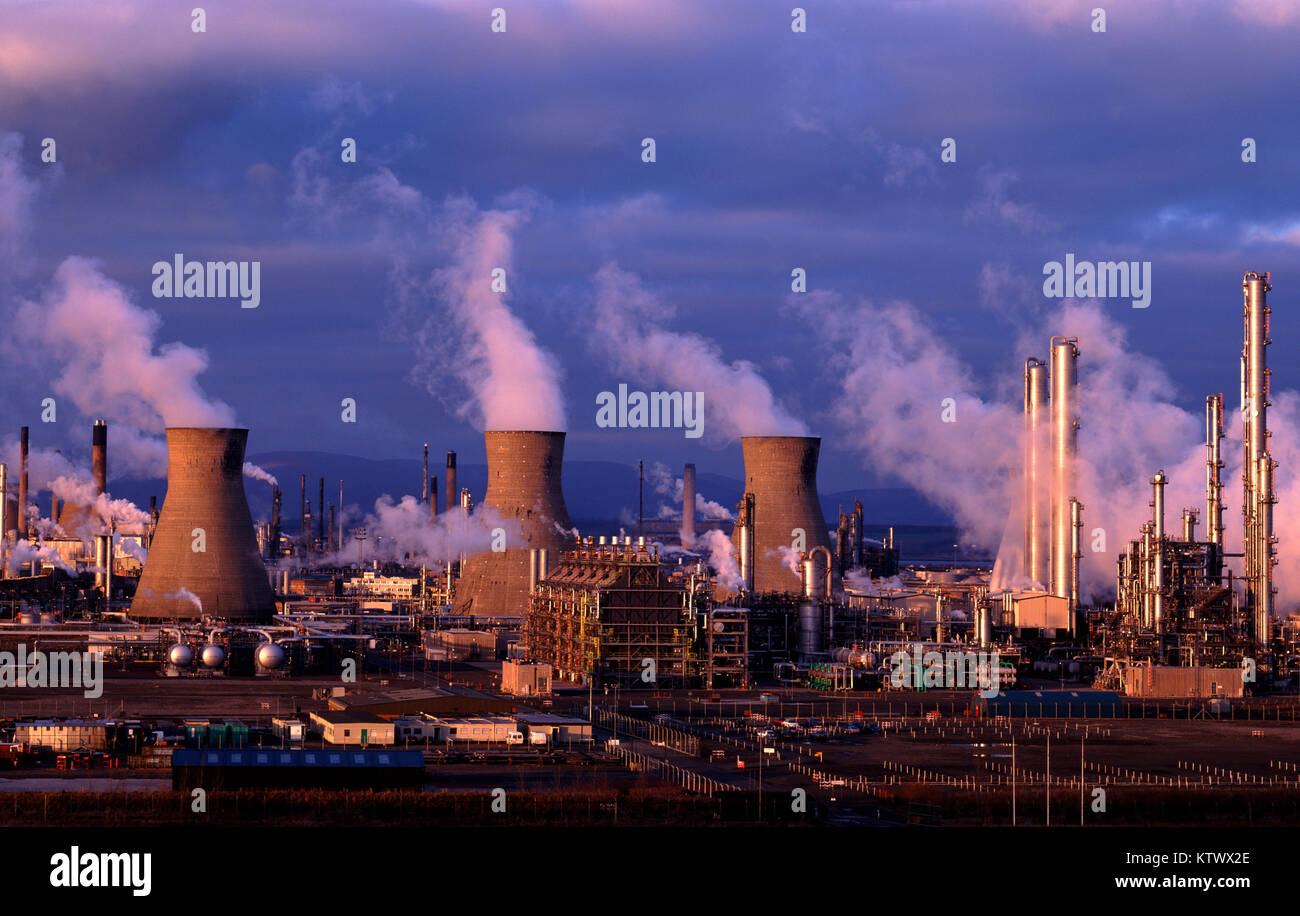 Grangemouth complesso petrolchimico Fife, Scozia, Regno Unito Foto Stock