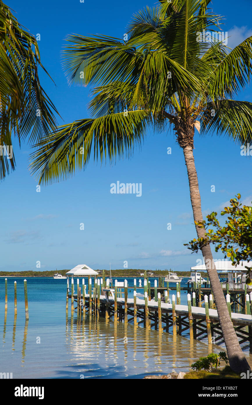 Tihiti Beach, gomito Cay, Abaco, Isole Bahamas, West Indies, America Centrale Foto Stock