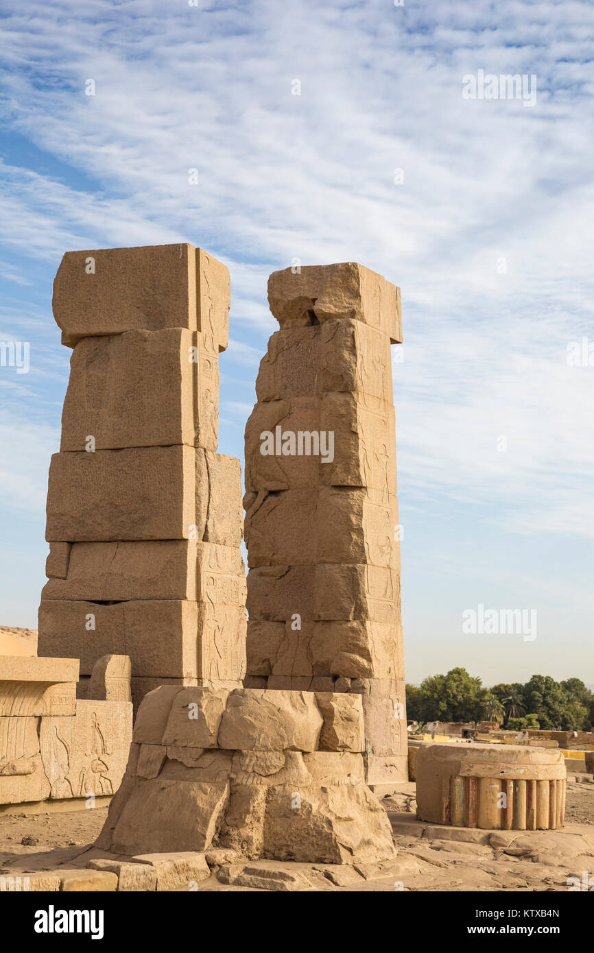Rovine Khnum sull isola Elefantina, Aswan, Alto Egitto Egitto, Africa Settentrionale, Africa Foto Stock