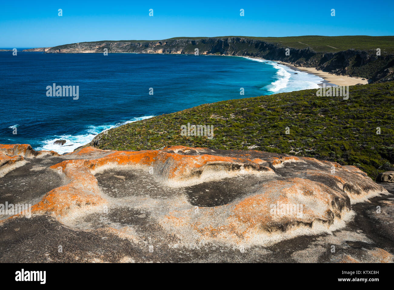 Viste le Remarkable Rocks, Parco Nazionale di Flinders Chase, Kangaroo Island, South Australia, Australia Pacific Foto Stock