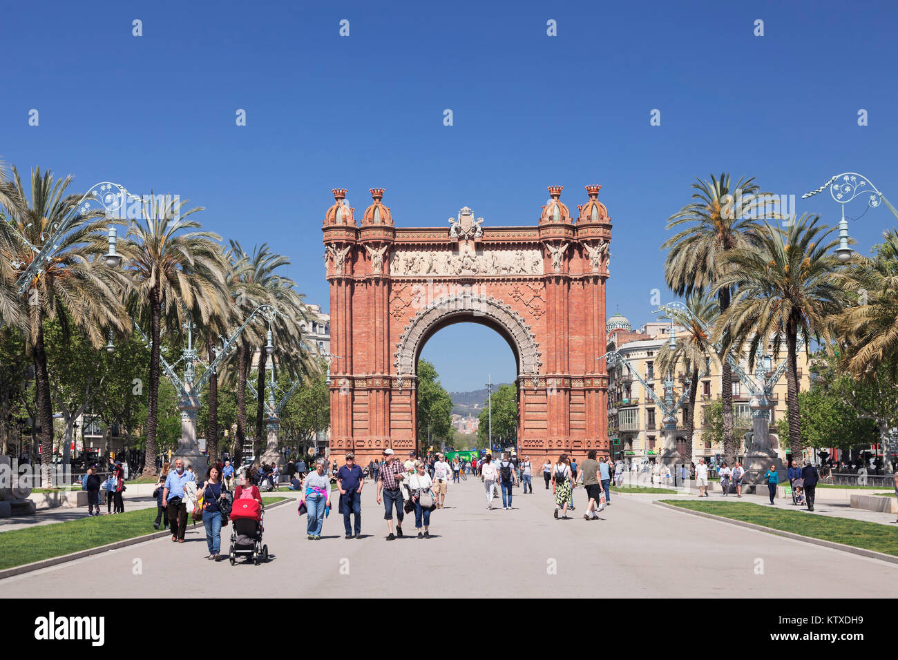 Arc de Triomf, dall'architetto Josep Vilaseca i Casanovas, Barcellona, in Catalogna, Spagna, Europa Foto Stock