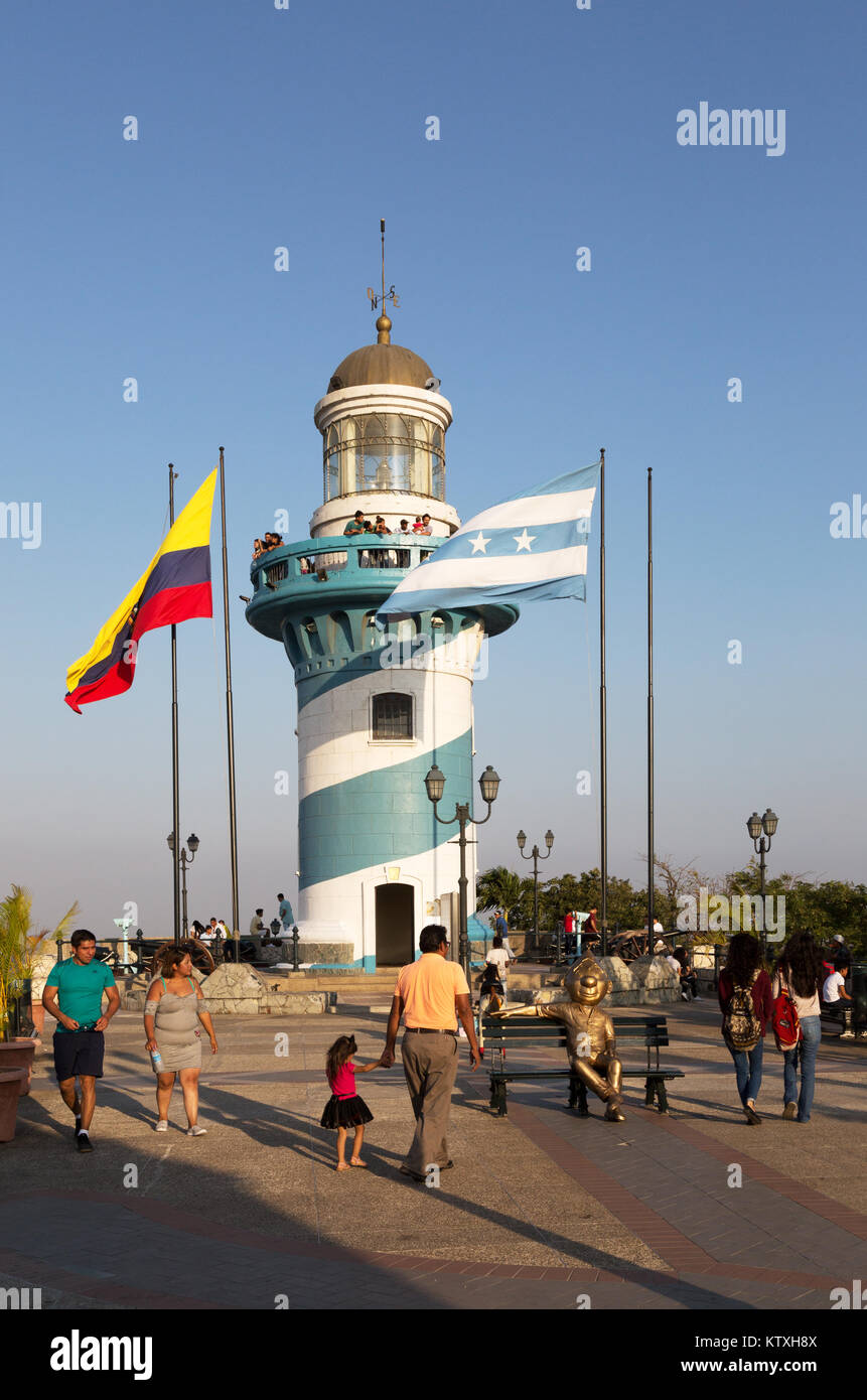 Faro di Guayaquil, sulla collina di Santa Ana, Guayquil, Ecuador, Sud America Foto Stock