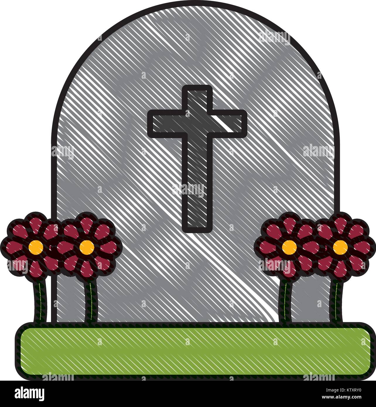 Cimitero isolato contrassegnati per la rimozione definitiva Illustrazione Vettoriale