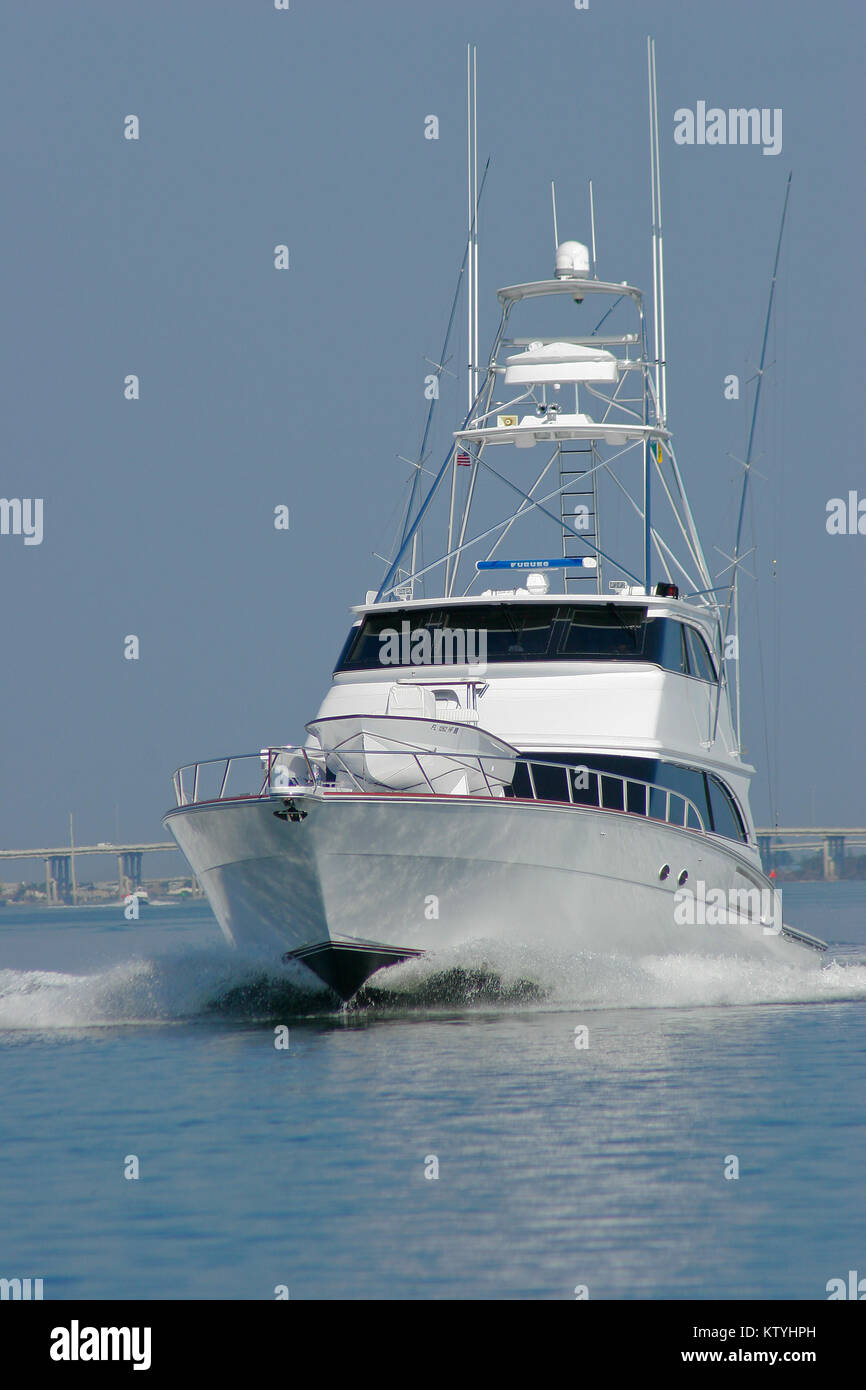 Crociera in barca sulla Intracoastal Waterway, Florida Foto Stock