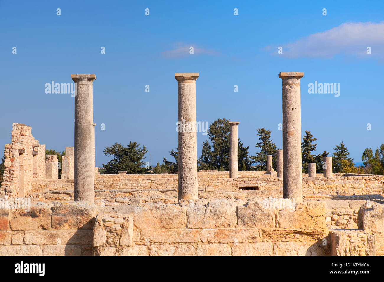 Famose colonne nel santuario di Apollo Hyllates in Cipro, Grecia Foto Stock