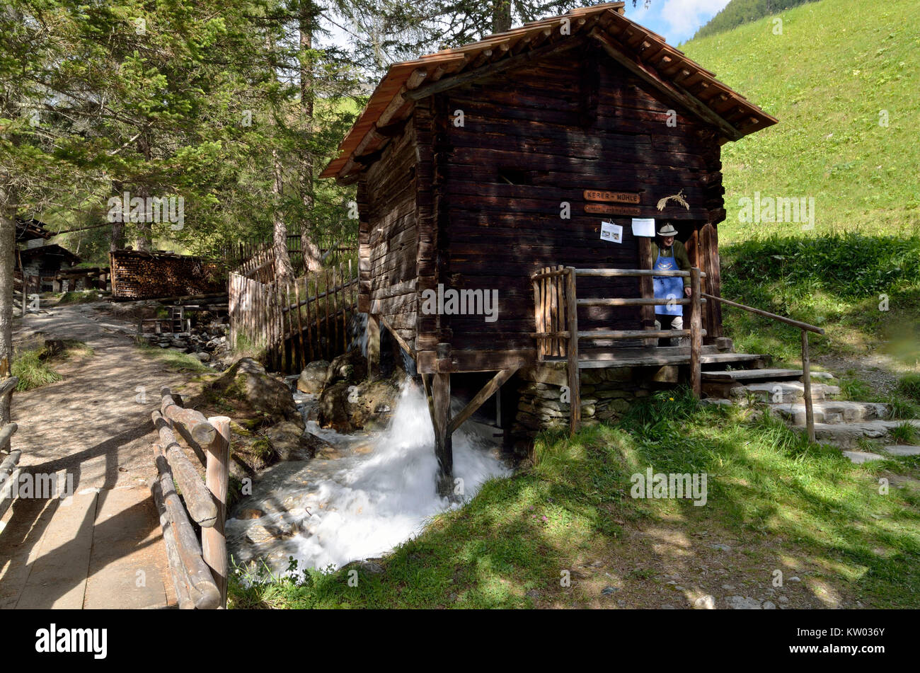Osttirol Hohe Tauern, mulini a pavimento in Kalser Bach, Stockmühlen Kalser am Bach Foto Stock