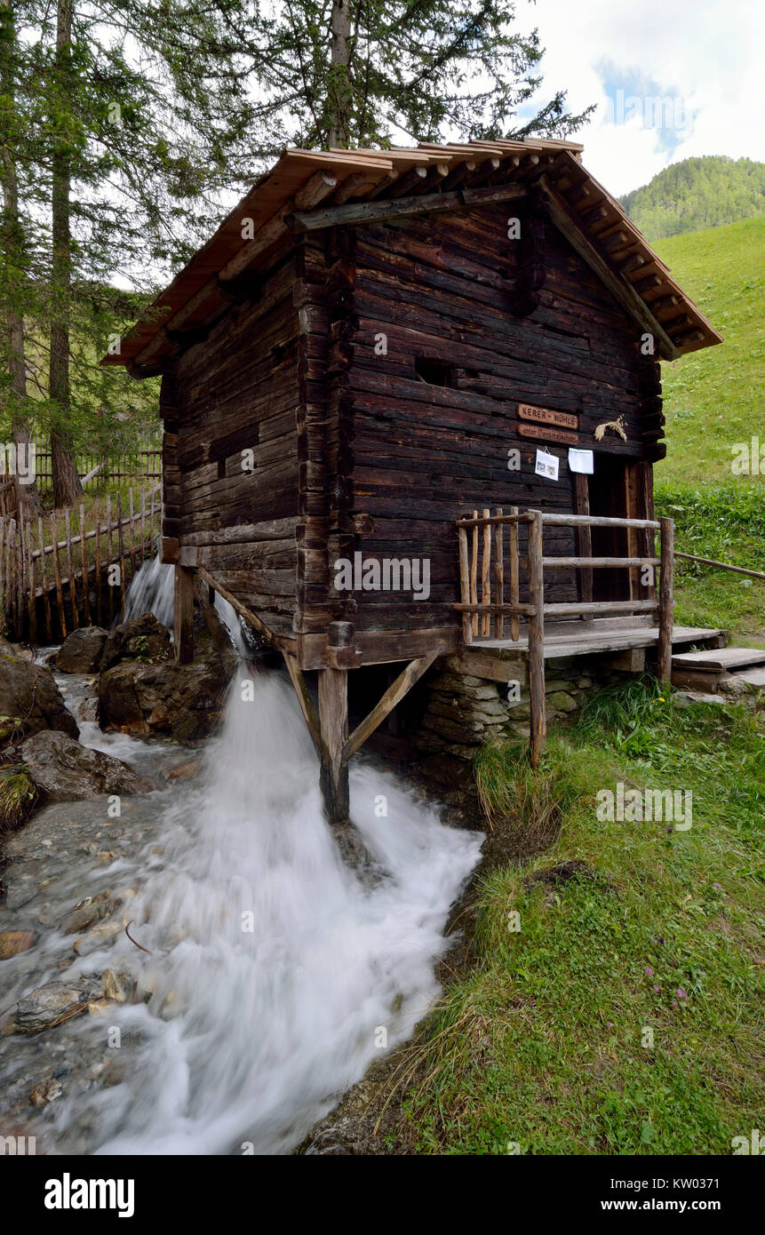 Osttirol Hohe Tauern, mulini a pavimento in Kalser Bach, Stockmühlen Kalser am Bach Foto Stock