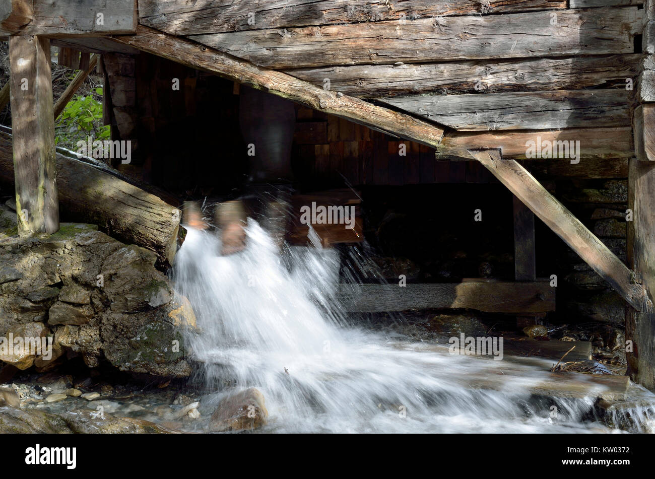 Osttirol Hohe Tauern, mulini a pavimento in Kalser Bach, Stockmühlen Kalser am Bach Foto Stock