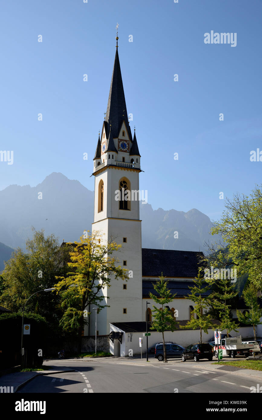 Osttirol Llenz, gotica chiesa parrocchiale San Andr? , Gotische Pfarrkirche St Andrä Foto Stock