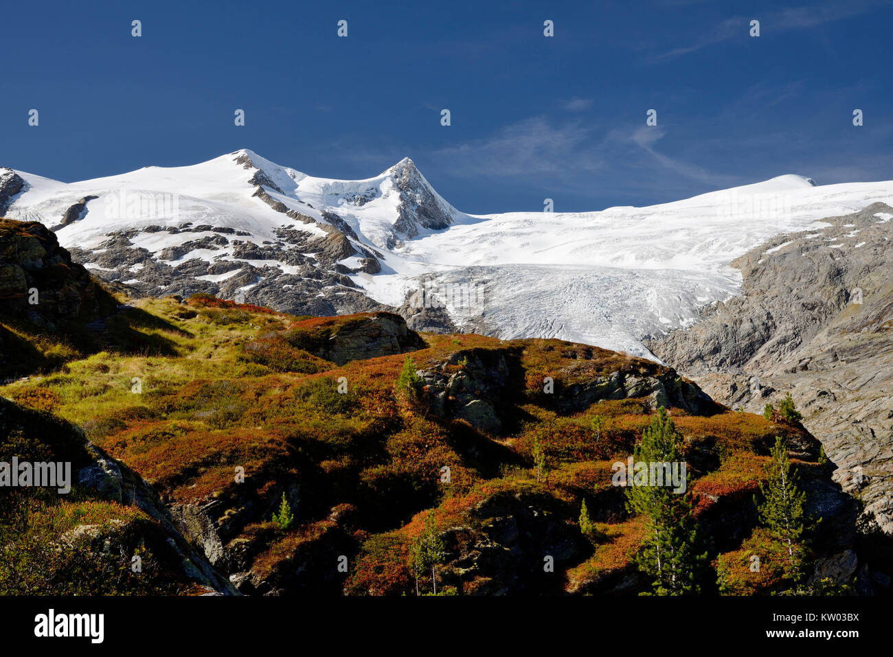 Osttirol Hohe Tauern, ghiacciaio modo di insegnamento, sale di suolo interessato e Schlatenkees in Gro?venedigemassiv, Gletscherlehrweg,Salzboden und Schlatenkees Foto Stock