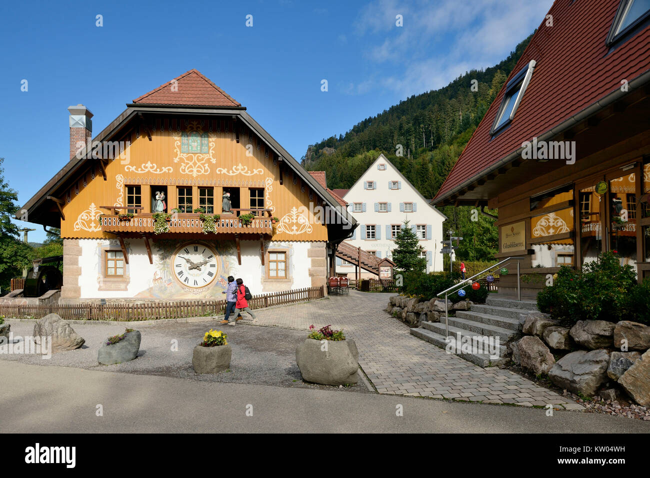 Corte di proprietà di stelle, cuculo's Nest, la soffiatura del vetro e di Goethe, casa Hofgut Sternen, Kuckucksnest, Glasbläserei und abitazione di Goethe Foto Stock