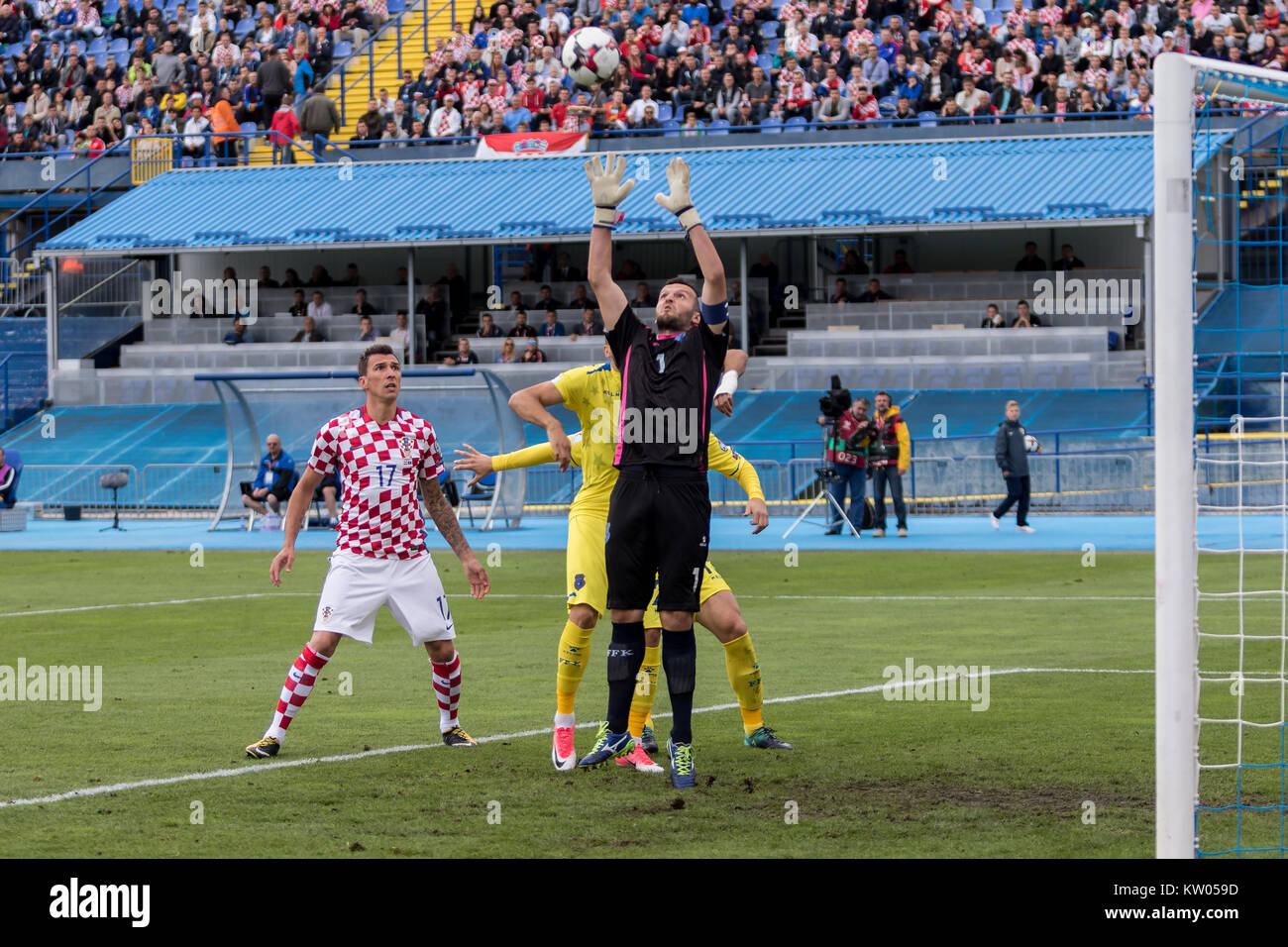 Zagabria, Croazia - 03 settembre 2017: Europeo il qualificatore per 2018 FIFA World Cup Russia. Croazia vs il Kosovo. Mario MANDZUKIC (17) Foto Stock