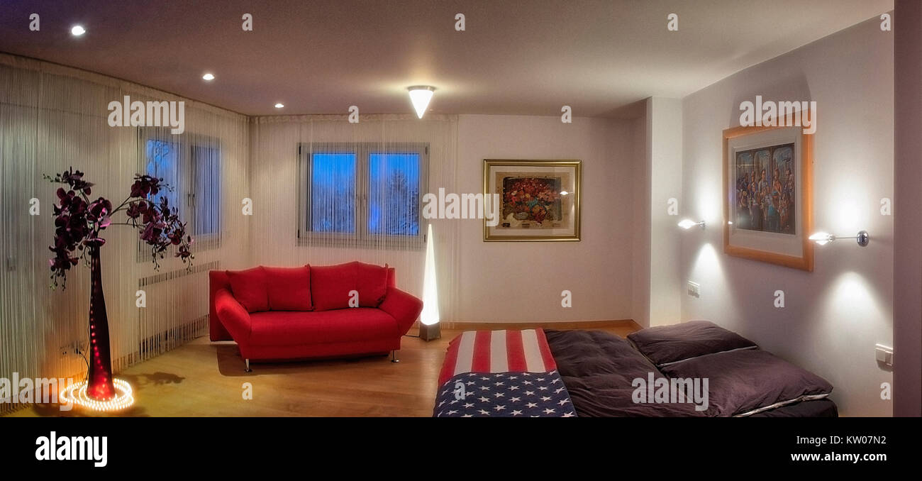 Un concetto architettonico: contemporanee camere da letto (immagine HDR) Foto Stock