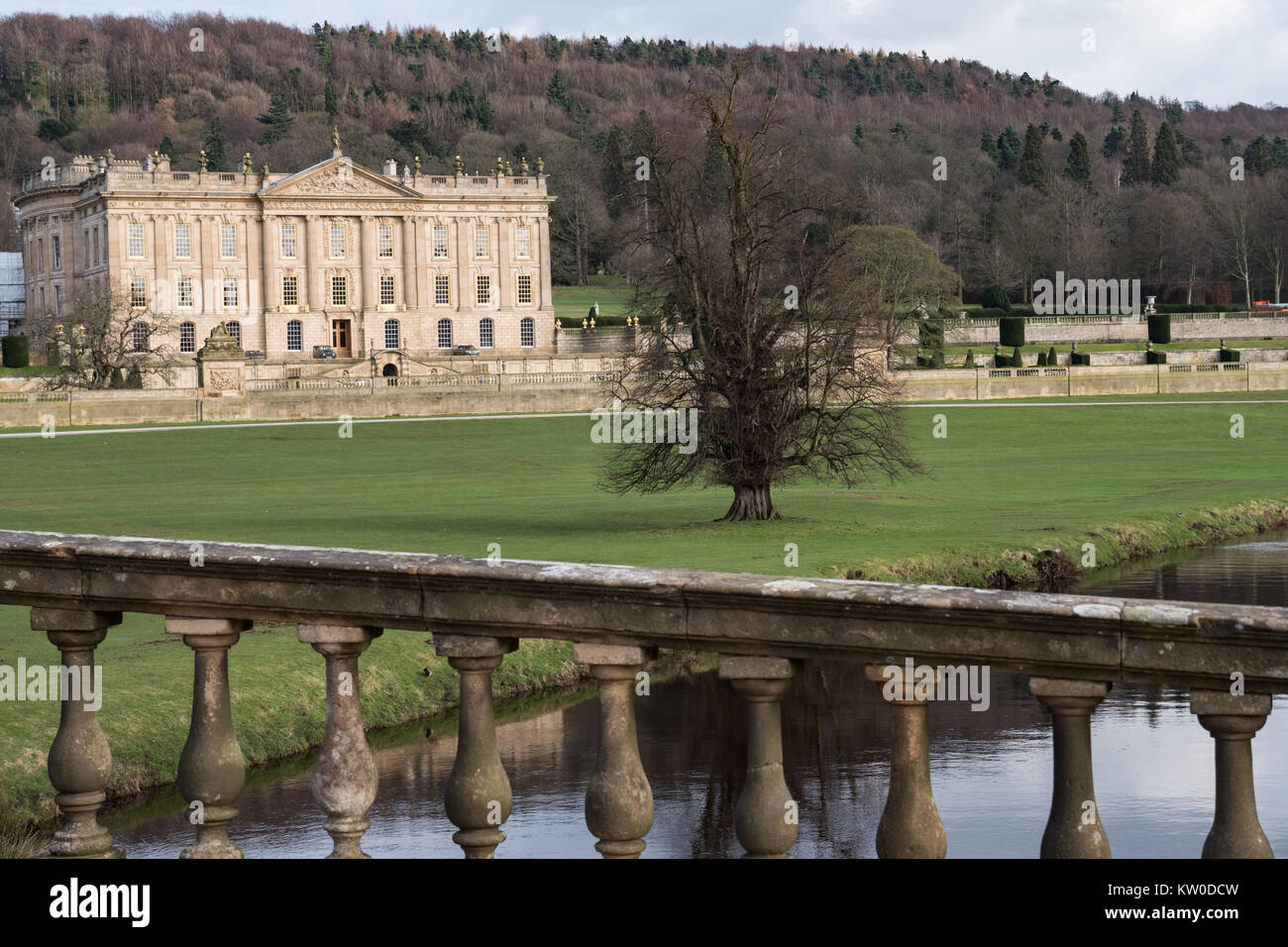 Chatsworth House, Derbyshire, Inghilterra, Regno Unito. Foto Stock